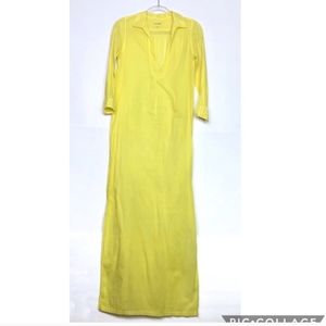EUC Nili Lotan yellow cotton beach maxi dress